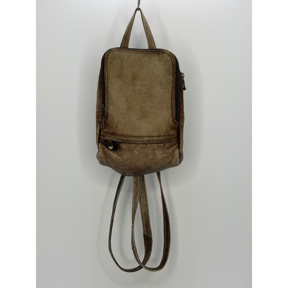 Le Donne Leather Collection Mini Backpack Distressed Brown Vintage Small Bag